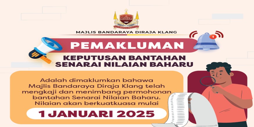 PEMAKLUMAN KEPUTUSAN BANTAHAN SENARAI NILAIAN BAHARU