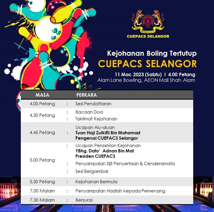 KEJOHANAN BOLING TERTUTUP CUEPACS NEGERI SELANGOR