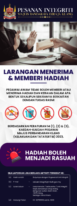 Pesanan Integriti - Larangan Menerima Dan Memberi Hadiah