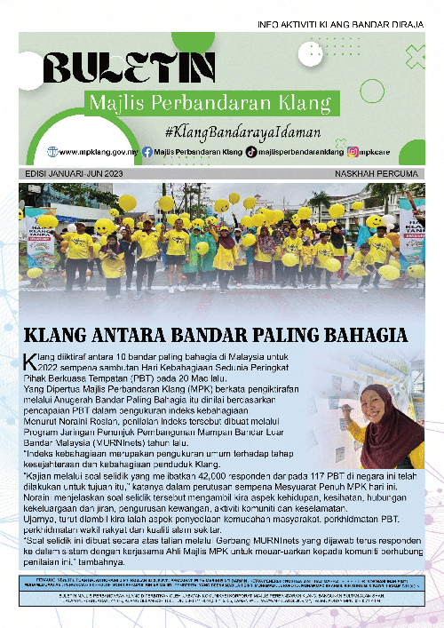 Buletin Majlis Perbandaran Klang Edisi Januari - Jun 2023